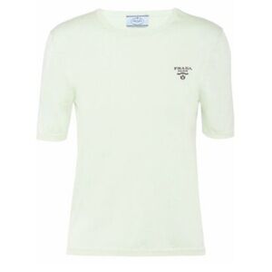 Prada logo-knitted top